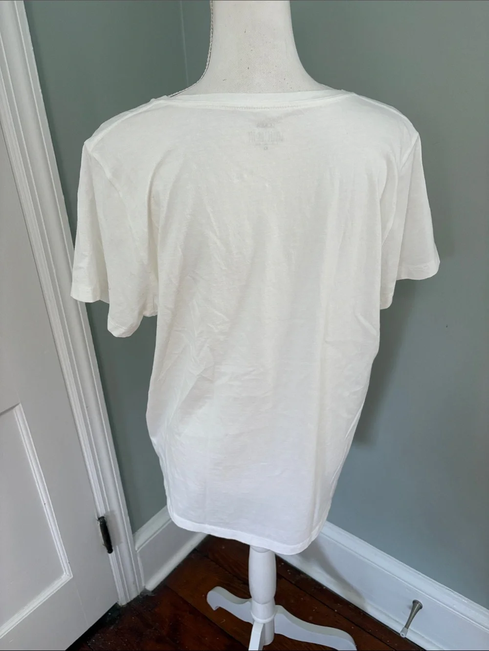 NWT J. Crew White Tee with Pink Bunny-Eared French Bulldog